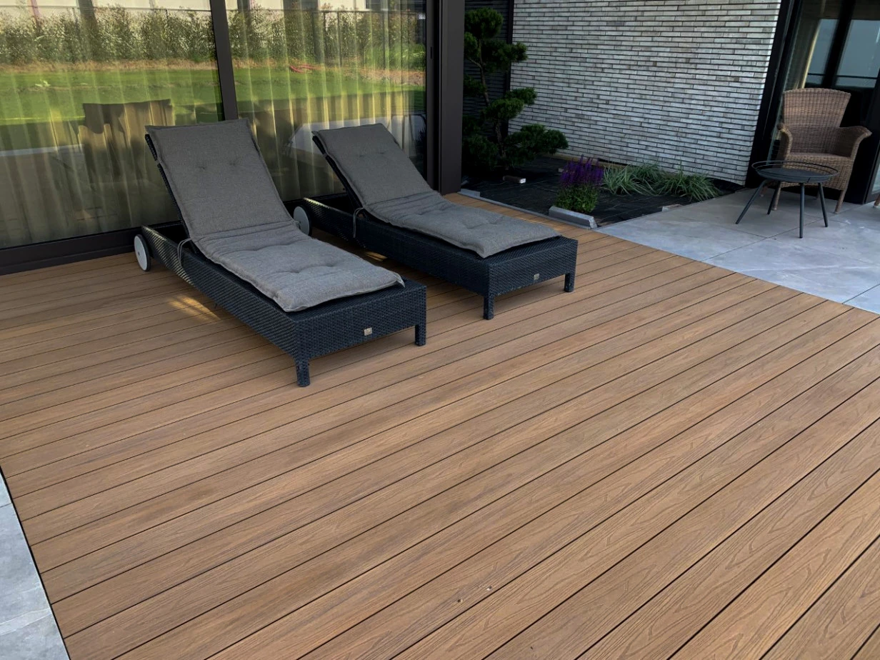 Composiet Teak Vlonderplank 2.3 x 13.8 cm (23 x 138 mm) - Lengte 400 cm - Afbeelding 4